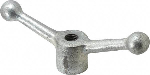 Gibraltar - 2 Offset Arms, 3/4-10" Hole, Zinc Plated, Tapped Speed Handle - 2-15/16" High, 5/8" Arm Diam, 1-5/8" Hub Diam, 1" Ball Diam - Americas Industrial Supply