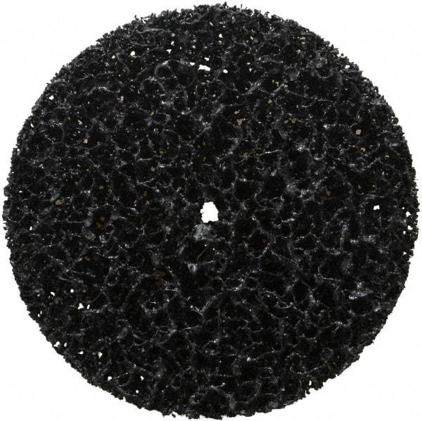 3M - 4" Very Coarse Grade Silicon Carbide Deburring Disc - 1/4" Center Hole, Arbor Connection, Black, 6,000 Max RPM - Americas Industrial Supply