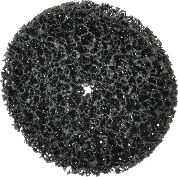 3M - 4" Very Coarse Grade Silicon Carbide Deburring Disc - 3/8" Center Hole, Arbor Connection, Black, 6,000 Max RPM - Americas Industrial Supply
