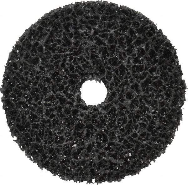 3M - 4" Very Coarse Grade Silicon Carbide Deburring Disc - 5/8" Center Hole, Arbor Connection, Black, 6,000 Max RPM - Americas Industrial Supply