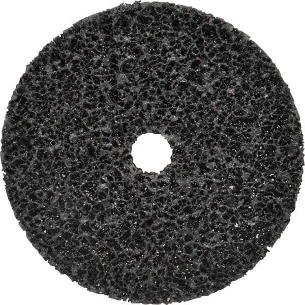 3M - 6" Very Coarse Grade Silicon Carbide Deburring Disc - 7/8" Center Hole, Arbor Connection, Black, 4,000 Max RPM - Americas Industrial Supply