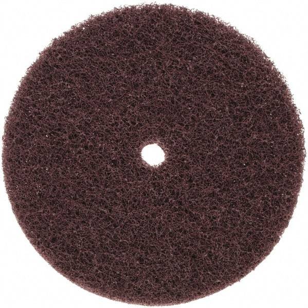 3M - 6" Medium Grade Aluminum Oxide Deburring Disc - 1/2" Center Hole, Arbor Connection, Maroon, 4,000 Max RPM - Americas Industrial Supply