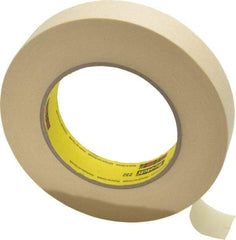 3M - 1" Wide x 60 Yd Long Tan Paper Masking Tape - Series 232, 6.3 mil Thick, 27 In/Lb Tensile Strength - Americas Industrial Supply