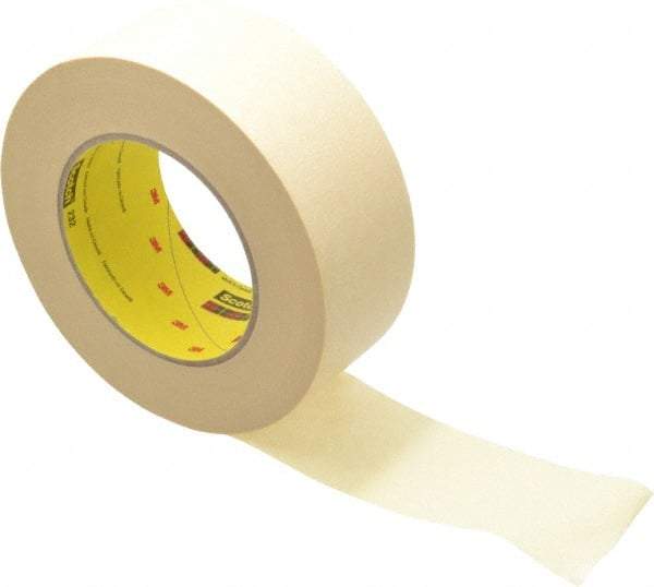 3M - 2" Wide x 60 Yd Long Tan Paper Masking Tape - Series 232, 6.3 mil Thick, 27 In/Lb Tensile Strength - Americas Industrial Supply