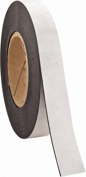 Made in USA - 50' Long x 1" Wide Flexible Magnetic Strip - 4 Lb Max Pull Force, Adhesive Back, Black - Americas Industrial Supply