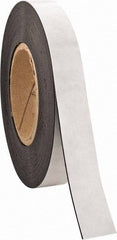 Made in USA - 50' Long x 1" Wide Flexible Magnetic Strip - 4 Lb Max Pull Force, Adhesive Back, Black - Americas Industrial Supply