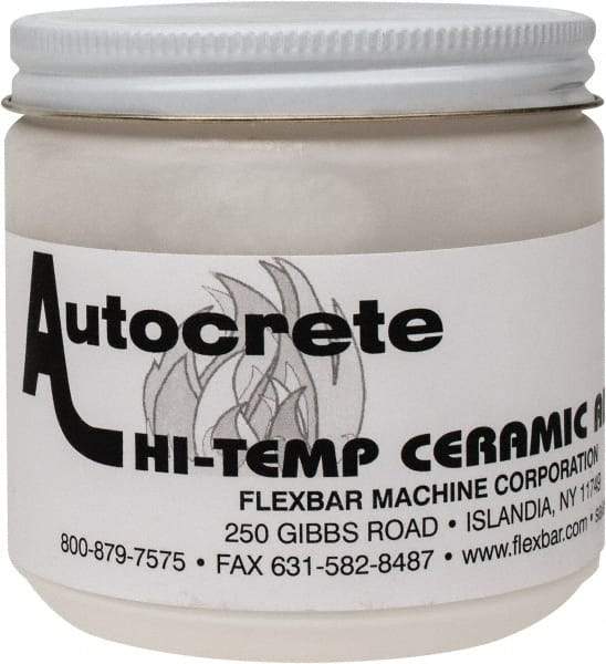 Flexbar - 1 Lb Jar White Ceramic Filler/Repair Caulk - 3000°F Max Operating Temp, 24 hr Full Cure Time - Americas Industrial Supply