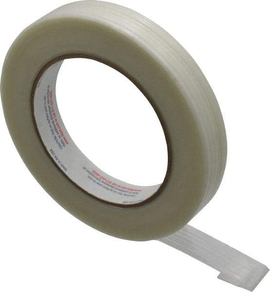 Intertape - 3/4" x 60 Yd Natural (Color) Rubber Adhesive Strapping Tape - Polyethylene Film Backing, 4 mil Thick, 100 Lb Tensile Strength, Series RG300 - Americas Industrial Supply