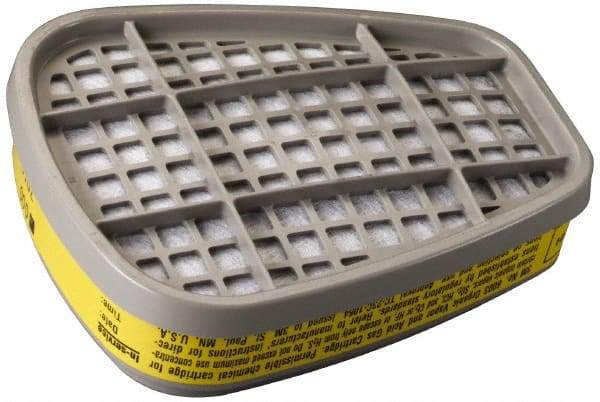 3M - Yellow Cartridge - Series 6000, Protects Against Acid Gas, Organic Vapor - Americas Industrial Supply