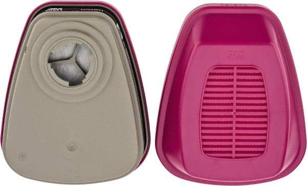 3M - Magenta and Black P100 Cartridge and Filter Combination - Series 6000, Protects Against Organic Vapor - Americas Industrial Supply