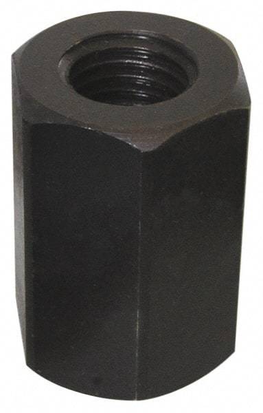 Value Collection - 3/4-10 UNC, 1-7/8" OAL Steel Standard Coupling Nut - Black Oxide Coated, 1-1/4" Width Across Flats - Americas Industrial Supply