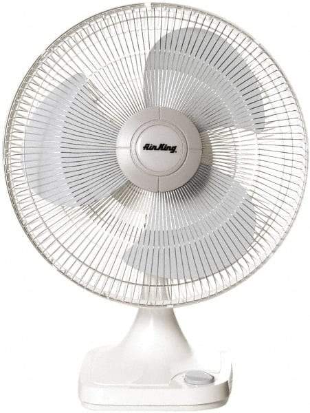 Air King - 12" Blade, 1/50 hp, 930 Max CFM, Oscillating Table/Wall Mounting Fans - 0.34/0.3/0.27 Amps, 120 Volts, 3 Speed - Americas Industrial Supply
