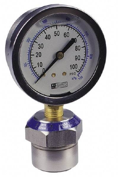 Value Collection - 600 Max psi, 2-1/2 Inch Dial Diameter, Stainless Steel Pressure Gauge Guard and Isolator - 2.5% Accuracy, 18-8 Material Grade - Americas Industrial Supply