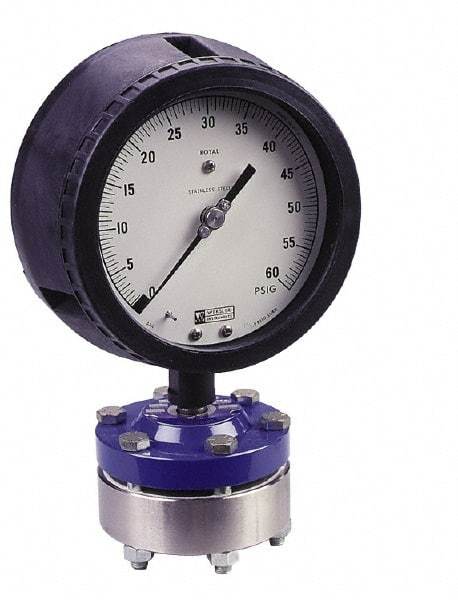 Value Collection - 100 Max psi, 4-1/2 Inch Dial Diameter, Polypropylene Pressure Gauge Guard and Isolator - 0.5% Accuracy - Americas Industrial Supply