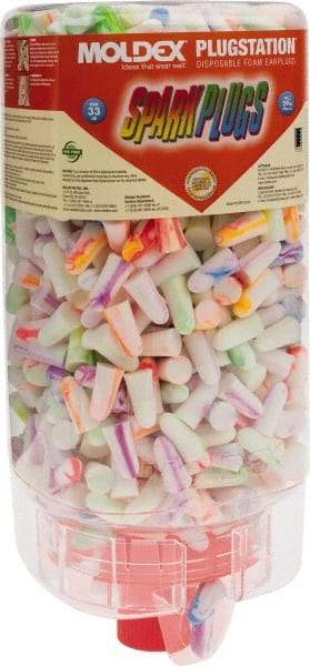 Moldex - One Touch Disposable Non-Refillable Earplug Dispenser with 33 dB Earplugs - Assorted Color Earplugs, 500 Pairs, Includes Mounting Bracket, Template & Hardware - Americas Industrial Supply