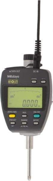 Mitutoyo - 0 to 1" Range, 0.00005, 0.0001, 0.0005 & 0.001" Graduation, Electronic Drop Indicator - Accurate to 0.00012", English & Metric System, LCD Display - Americas Industrial Supply