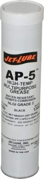 Jet-Lube - 14 oz Cartridge Moly-Disulfide Extreme Pressure Grease - Black, Extreme Pressure & High Temperature, 550°F Max Temp, NLGIG 2, - Americas Industrial Supply