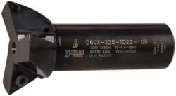 Dorian Tool - 60° Included Angle, 2-1/4 Inch Max Cutting Diameter, 3 Inserts, 1 Inch Shank Diameter, TDEX 220408-EN Insert Style, Indexable Dovetail Cutter - 3-1/2 Inch Overall Length - Americas Industrial Supply