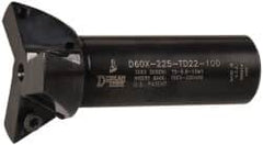 Dorian Tool - 60° Included Angle, 2-1/4 Inch Max Cutting Diameter, 3 Inserts, 1 Inch Shank Diameter, TDEX 220408-EN Insert Style, Indexable Dovetail Cutter - 3-1/2 Inch Overall Length - Americas Industrial Supply