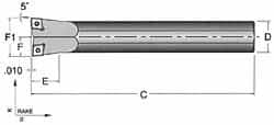 Dorian Tool - 15/16" Min Bore Diam, 5-1/2" OAL, 5/8" Shank Diam, S-DCLC Indexable Boring Bar - CC.T Insert, Screw Holding Method - Americas Industrial Supply