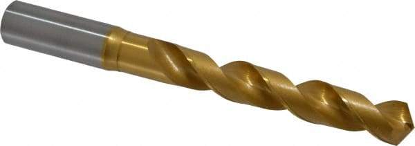 OSG - 18.00098mm 120° Vanadium High Speed Steel Jobber Drill - TiN Finish, Right Hand Cut, Spiral Flute, Straight Shank, 184mm OAL, Standard Point - Americas Industrial Supply