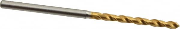OSG - #37 130° Vanadium High Speed Steel Jobber Drill - TiN Finish, Right Hand Cut, Spiral Flute, Straight Shank, 62mm OAL, Standard Point - Americas Industrial Supply