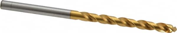 OSG - #22 130° Vanadium High Speed Steel Jobber Drill - TiN Finish, Right Hand Cut, Spiral Flute, Straight Shank, 75mm OAL, Standard Point - Americas Industrial Supply