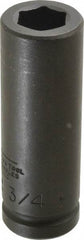 Proto - 3/4" Drive 3/4" Deep Thin Wall Impact Socket - 6 Points, 4" OAL - Americas Industrial Supply
