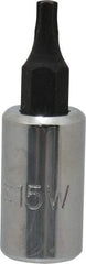 Proto - 1/4" Drive, T15 Torx Bit Socket - 1-1/2" OAL - Americas Industrial Supply