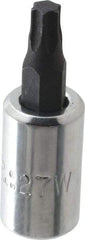 Proto - 1/4" Drive, T27 Torx Bit Socket - 1-1/2" OAL - Americas Industrial Supply