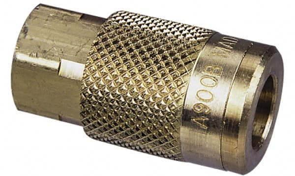 Coilhose Pneumatics - 3/8 Female NPT Industrial/Acme Pneumatic Hose Coupler - Brass, 1/4" Body Diam - Americas Industrial Supply