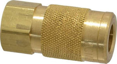 Coilhose Pneumatics - 3/8 Female NPT Acme Pneumatic Hose Coupler - Brass, 1/4" Body Diam - Americas Industrial Supply
