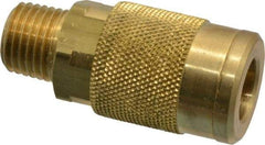 Coilhose Pneumatics - 1/4 Male NPT Acme Pneumatic Hose Coupler - Brass, 1/4" Body Diam - Americas Industrial Supply