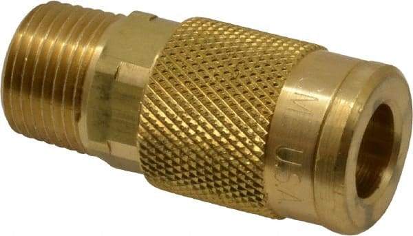 Coilhose Pneumatics - 3/8 Male NPT Acme Pneumatic Hose Coupler - Brass, 1/4" Body Diam - Americas Industrial Supply