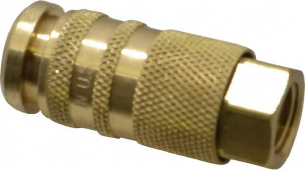 Coilhose Pneumatics - 1/4 Female NPT Industrial/Acme Pneumatic Hose Coupler - Brass, 1/4" Body Diam - Americas Industrial Supply