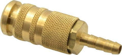 Coilhose Pneumatics - Hose Barb Industrial/Acme Pneumatic Hose Coupler - Brass, 1/4" Body Diam, 1/4" Hose ID - Americas Industrial Supply
