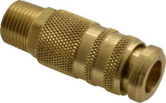 Coilhose Pneumatics - 3/8 Male NPT Industrial/Acme Pneumatic Hose Coupler - Brass, 1/4" Body Diam - Americas Industrial Supply