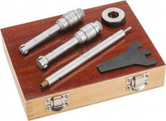 SPI - 1/2 to 0.8", Carbide, Hole Mechanical Inside Micrometer Set - 0.0002" Graduation, 6" Extension Rod Length, (1) Setting Ring Included - Americas Industrial Supply