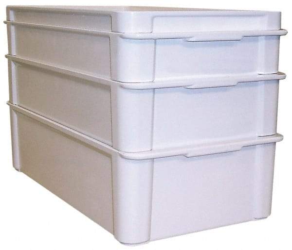 MFG Tray - 200 Lb Load Capacity White Fiberglass Tote Container - Stacking, 23.4" Long x 12" Wide x 3.1" High - Americas Industrial Supply