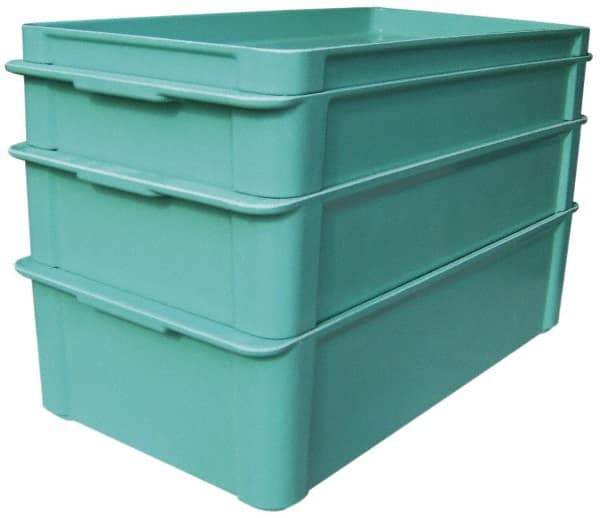 MFG Tray - 225 Lb Load Capacity Green Fiberglass Tote Container - Stacking, 23.4" Long x 12" Wide x 4.4" High - Americas Industrial Supply