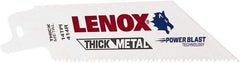 Lenox - 4" Long x 3/4" Thick, Bi-Metal Reciprocating Saw Blade - Tapered Profile, 14 TPI, Toothed Edge, Universal Shank - Americas Industrial Supply