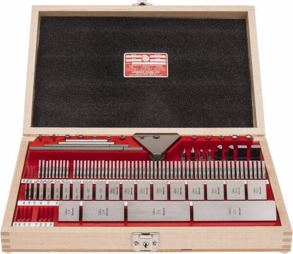 Starrett - 81 Piece, 0.05 to 4", Grade 0, Steel Gage Block Set - Square - Americas Industrial Supply