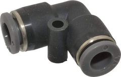 Norgren - 1/4" Tube OD, Brass Push-to-Connect Tube Union Elbow - Tube to Tube Connection, 150 Max psi, Nitrile O-Ring, 0 to 175°F Working Temp - Americas Industrial Supply