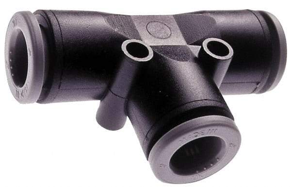 Norgren - 3mm Tube OD, Brass Push-to-Connect Tube Union Tee - Tube to Tube Connection, 150 Max psi, Nitrile O-Ring, 0 to 175°F Working Temp - Americas Industrial Supply