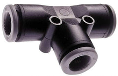 Norgren - 3mm Tube OD, Brass Push-to-Connect Tube Union Tee - Tube to Tube Connection, 150 Max psi, Nitrile O-Ring, 0 to 175°F Working Temp - Americas Industrial Supply