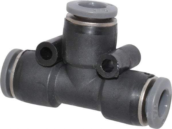 Norgren - 1/4" Tube OD, Brass Push-to-Connect Tube Union Tee - Tube to Tube Connection, 150 Max psi, Nitrile O-Ring, 0 to 175°F Working Temp - Americas Industrial Supply