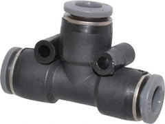 Norgren - 1/4" Tube OD, Brass Push-to-Connect Tube Union Tee - Tube to Tube Connection, 150 Max psi, Nitrile O-Ring, 0 to 175°F Working Temp - Americas Industrial Supply