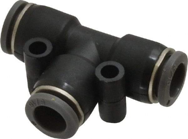 Norgren - 5/16" Tube OD, Brass Push-to-Connect Tube Union Tee - Tube to Tube Connection, 150 Max psi, Nitrile O-Ring, 0 to 175°F Working Temp - Americas Industrial Supply