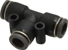 Norgren - 5/16" Tube OD, Brass Push-to-Connect Tube Union Tee - Tube to Tube Connection, 150 Max psi, Nitrile O-Ring, 0 to 175°F Working Temp - Americas Industrial Supply