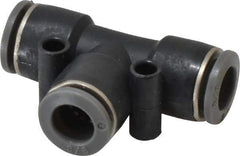 Norgren - 3/8" Tube OD, Brass Push-to-Connect Tube Union Tee - Tube to Tube Connection, 150 Max psi, Nitrile O-Ring, 0 to 175°F Working Temp - Americas Industrial Supply